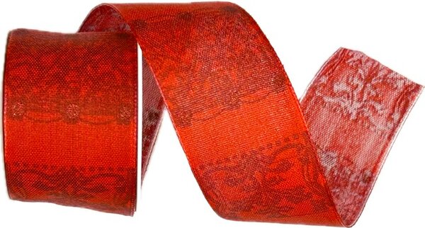 Stuha vánoční RED HARMONY červená 40mm x 2m (14,-Kč/m)