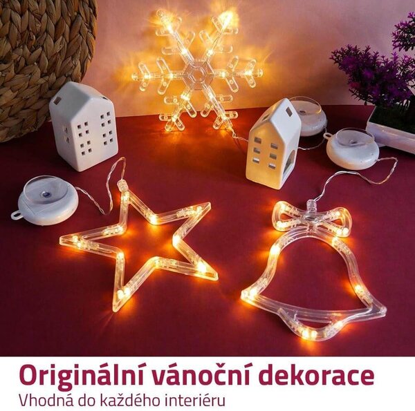 Vánoční LED dekorace na okno - sněhová vločka