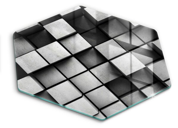 Skleněná deska do kuchyně Abstraktní 3d čtverce