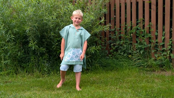 Nelly Pončo dětské super soft -zelená - kratší verze Rozměr: 98 - 116 cm