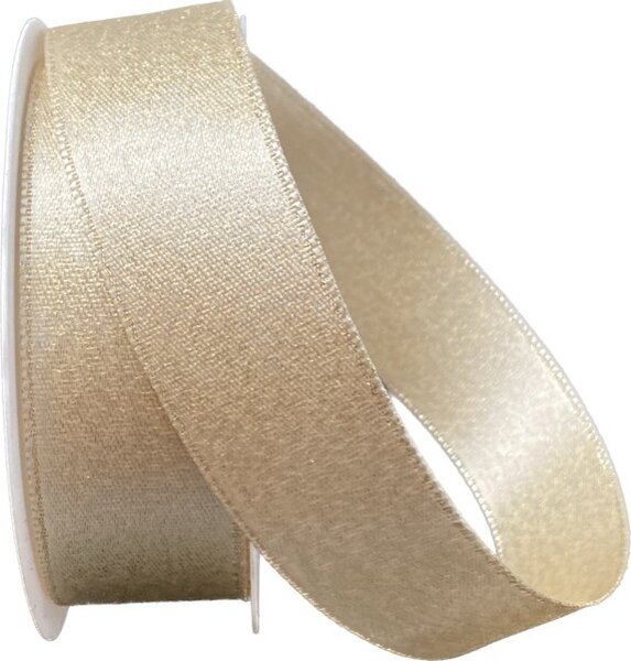Stuha saténová STARDUST CREME krémová 25mm x 2m (12,-Kč/m)