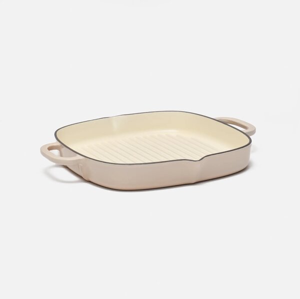 Fabini Smaltovaná litinová pánev na grilování Ø 28 cm, krémová