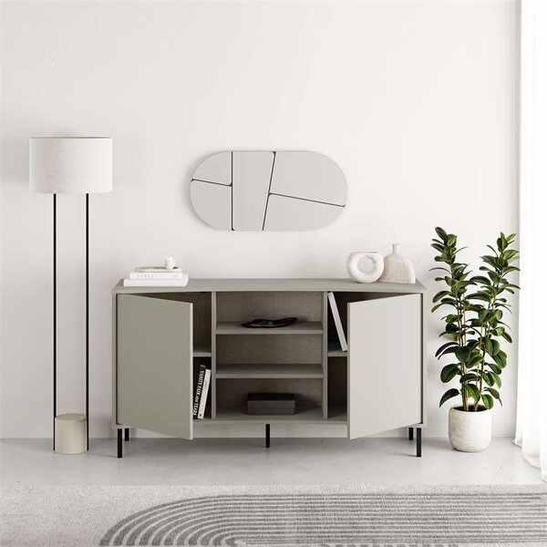Komoda Houseland Frem 150 cm šedo-zelená