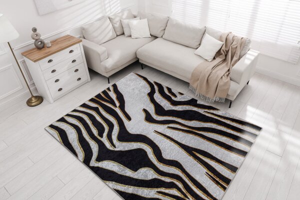 Koberec MIRO 52002.807 zebra, krémový / černý