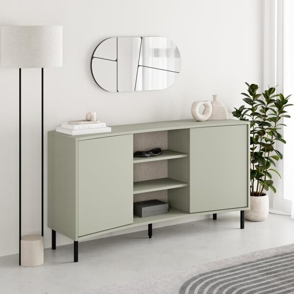Komoda Houseland Frem 150 cm šedo-zelená