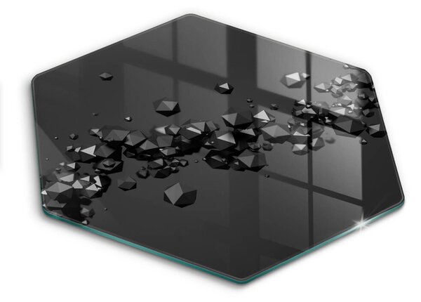 Skleněná deska do kuchyně 3d abstrakce tvarů