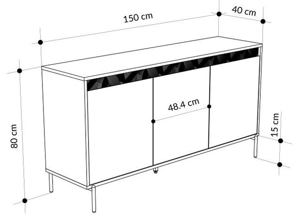 Komoda Houseland Mott 150 cm pískovec