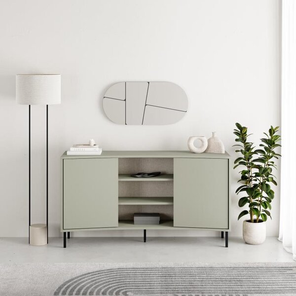 Komoda Houseland Frem 150 cm šedo-zelená