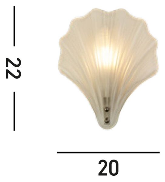 Searchlight Nástěnné svítidlo Shell, bílé satinované, tvar mušle, sklo, IP44, stmívatelný, Bílá / opál, Koupelna, Sklo