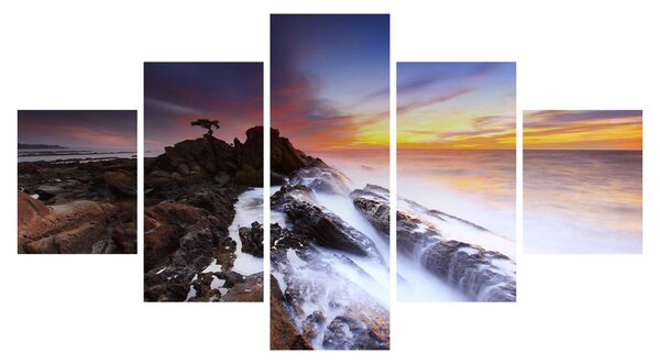 Obraz hory v mlze (125x70 cm)