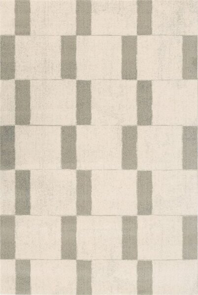 Koberec vlněný Agnella Agnus Pavement Bialy Geometrický béžový krémový Rozměr: 133x195 cm