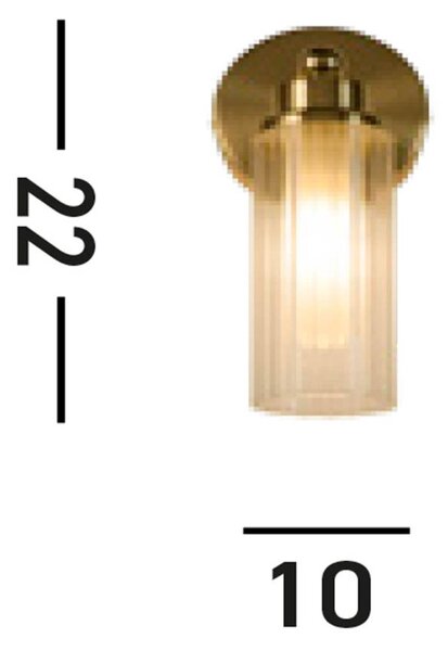 Searchlight Nástěnné svítidlo Imperial, mosaz, 1 světlo, ocel, sklo, IP44, stmívatelný, Mosaz / zlato, Koupelna, kov