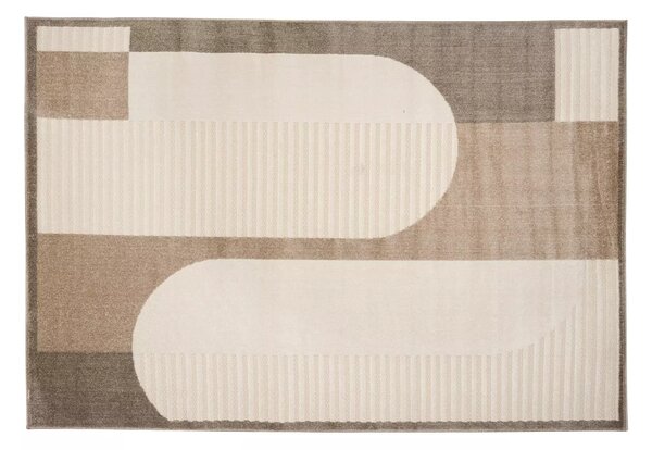 Makro Abra Kusový sisalový koberec PATIO NJ86B Geometrický krémový hnědý Rozměr: 80x150 cm