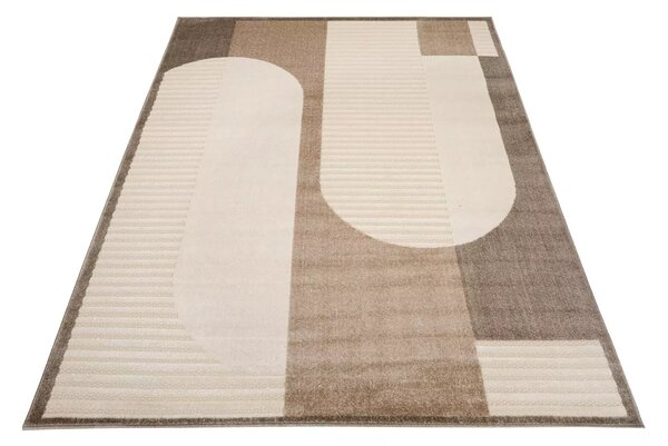 Makro Abra Kusový sisalový koberec PATIO NJ86B Geometrický krémový hnědý Rozměr: 80x150 cm