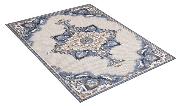 Makro Abra Kusový sisalový koberec PATIO EC83A Klasický šedý modrý Rozměr: 80x150 cm