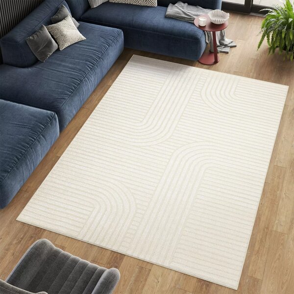 Makro Abra Kusový sisalový koberec PATIO NM72A Geometrický krémový Rozměr: 80x150 cm