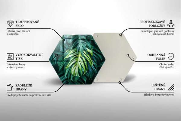 Skleněná deska do kuchyně Divoké monstera listy