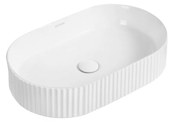 Oltens Hamnes umyvadlo 50x32 cm oválné na pult bílá lesk 40331000