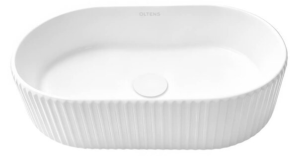 Oltens Hamnes umyvadlo 50x32 cm oválné na pult bílá lesk 40331000
