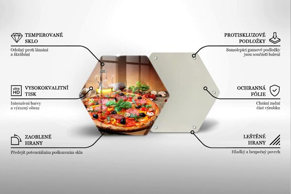 Skleněná krájecí deska Italská pizza