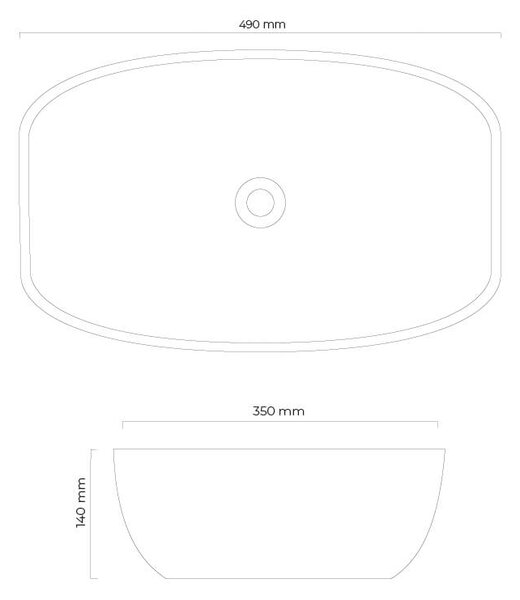 Oltens Svale umyvadlo 49x35 cm oválné na pult bílá lesk 40332000