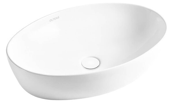 Oltens Svale umyvadlo 61.5x41.5 cm oválné na pult bílá lesk 40334000