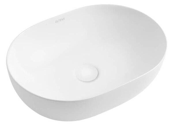 Oltens Svale umyvadlo 49x35 cm oválné na pult bílá lesk 40332000