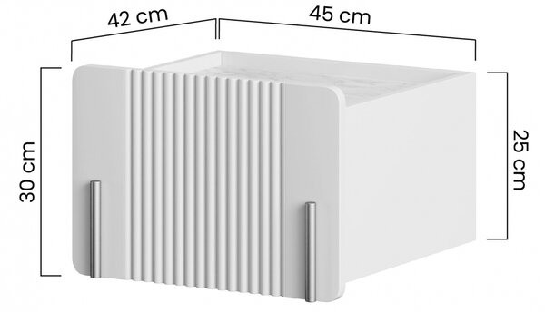 Závěsný noční stolek Malmi se zásuvkou 45 cm - kašmírová / crema bianca / černá