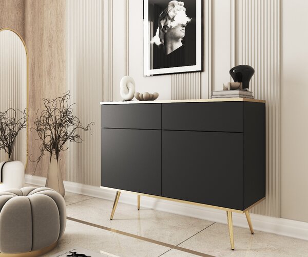 Komoda ORO KSZ107 Barva: béžová/ zlaté nohy