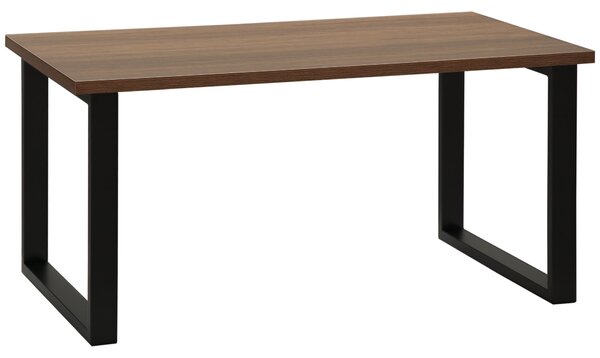 HOMCOM Oblý Kávový Stolek v Průmyslovém Stylu s Kovovými Nohami a Povrchem Napodobujícím Dřevo - 100 x 60 x 50 cm | Aosom