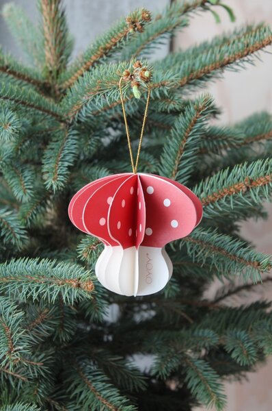 OYOY Sada papírových ozdob Mushroom Red - 3 ks OY308