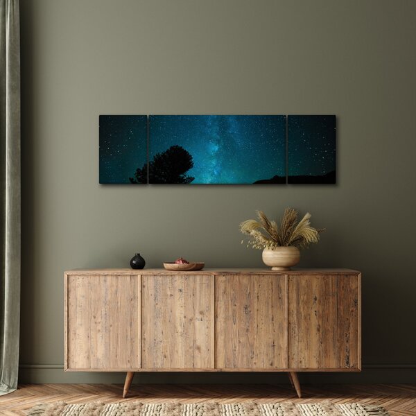 Obraz noční oblohy s hvězdami (170x50 cm)