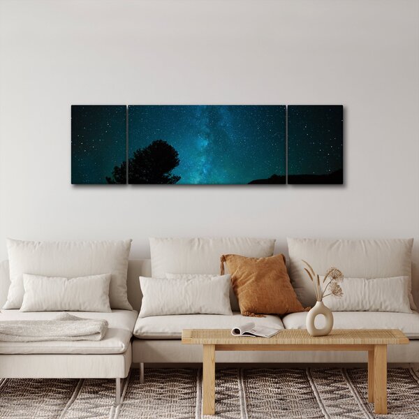 Obraz noční oblohy s hvězdami (170x50 cm)