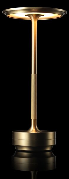 Ambientec Turn Aluminium Brass, bateriová lampička z mosazi, LED 1800-2500K dotykové stmívání, Ø13x27,5cm, IP66