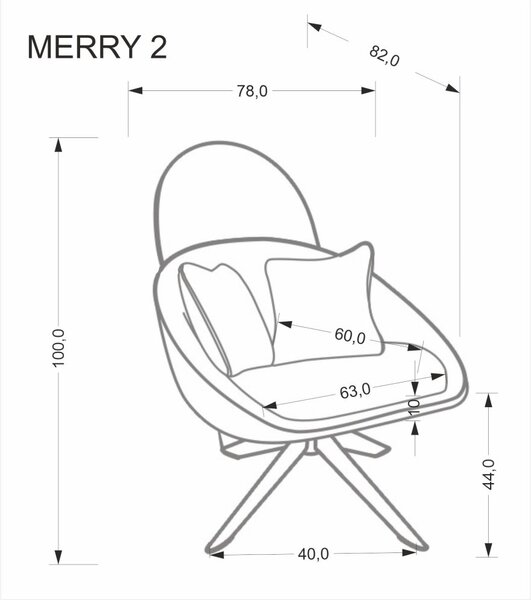 Halmar Otočné křeslo MERRY 2 cappuccino