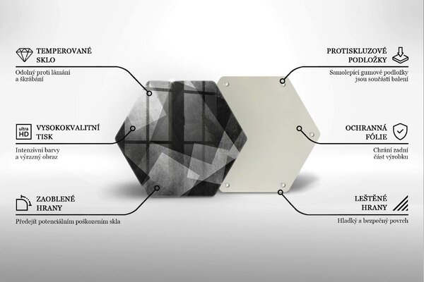Skleněné krájecí prkénko Geometrické abstrakce