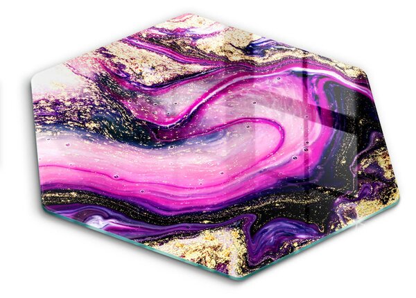 Skleněné krájecí prkénko Abstraktní design zlaté