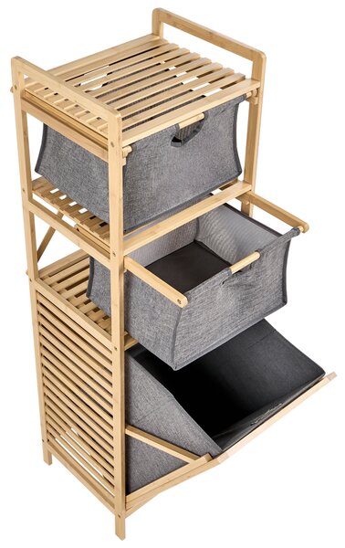 Výklopná skříňka na prádlo CUTERVO 40 cm Bambus Světle hnědá