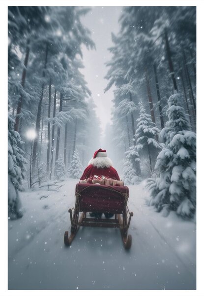 Vánoční obraz pohádkový santa v lese