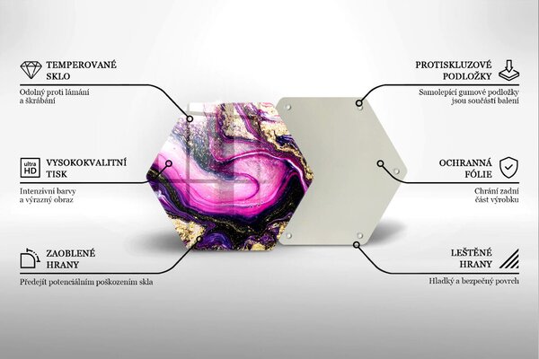 Skleněné krájecí prkénko Abstraktní design zlaté