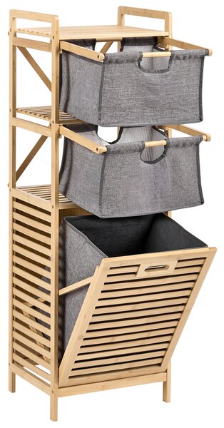 Výklopná skříňka na prádlo CUTERVO 40 cm Bambus Světle hnědá