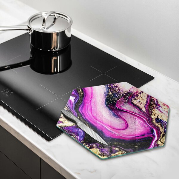 Skleněné krájecí prkénko Abstraktní design zlaté