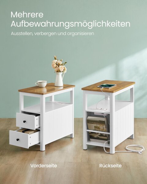 Příruční stolek se zásuvkami LET327W14