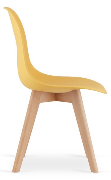 Set tří jídelních židlí KITO hořčičné / naturální nohy (3 ks)