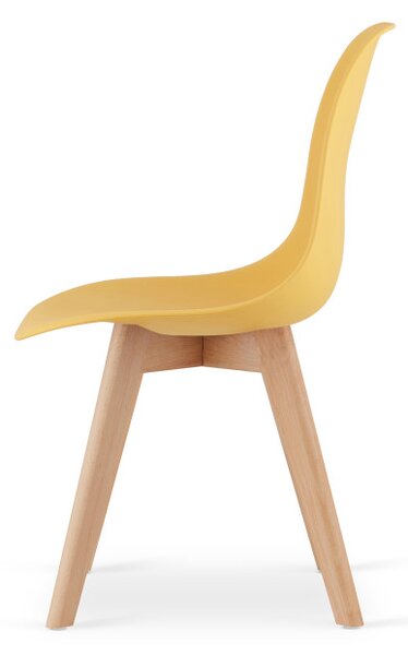 Set tří jídelních židlí KITO hořčičné / naturální nohy (3 ks)