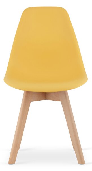 Set tří jídelních židlí KITO hořčičné / naturální nohy (3 ks)