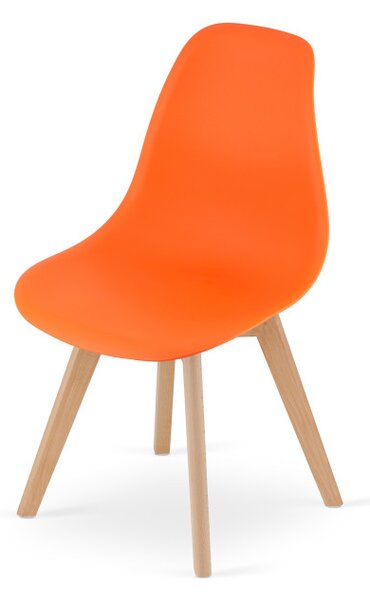 Set dvou jídelních židlí KITO oranžové / naturální nohy (2 ks)