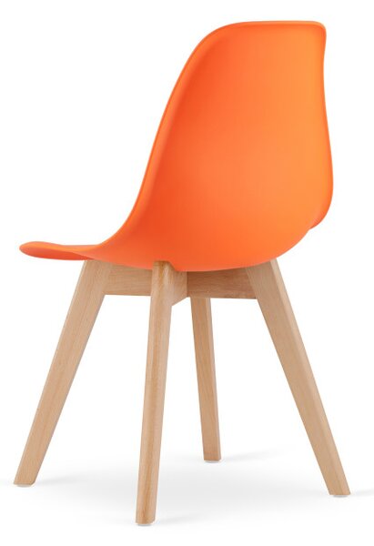 Set dvou jídelních židlí KITO oranžové / naturální nohy (2 ks)