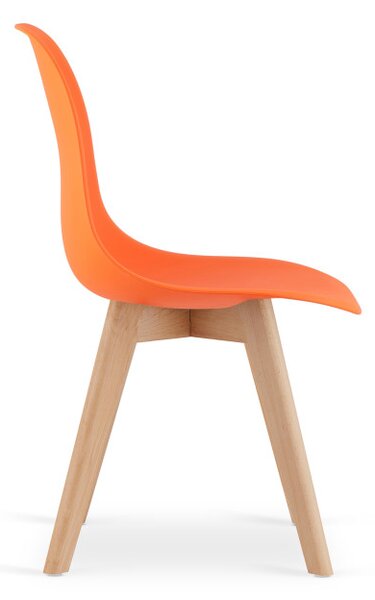 Set dvou jídelních židlí KITO oranžové / naturální nohy (2 ks)