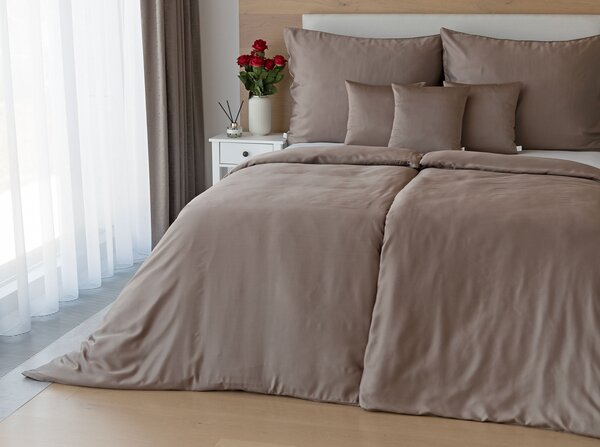 Povlečení Luna taupe Bambusový satén 1x 140/200, 1x 70/90